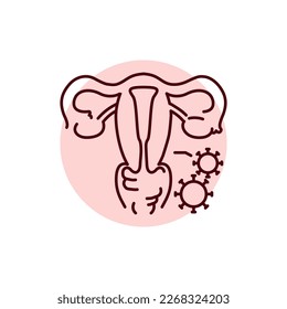 Infectious diseases uterus color line icon. Gynecology problem. Pictogram for web page, mobile app, promo.