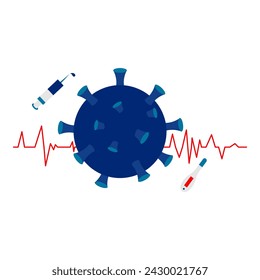 Infectious diseases. Vector illustration in flat style with social issue theme. Editable vector illustration.