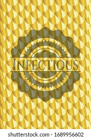 Infectious golden emblem. Scales pattern. Vector Illustration. Detailed.