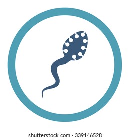 Infectious Microbe vector icon. Style is bicolor flat rounded symbol, cyan and blue colors, rounded angles, white background.