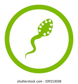 Infectious Microbe vector icon. Style is flat rounded symbol, eco green color, rounded angles, white background.