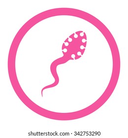 Infectious Microbe vector icon. Style is flat rounded symbol, pink color, rounded angles, white background.