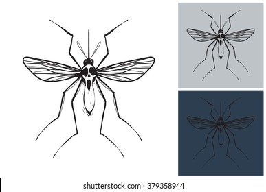 infectious mosquito vector image picture with symbolic logo label attention