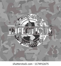 Infectious on grey camouflage texture