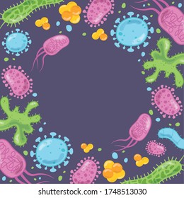 virus infecciosos coronavirus gérmenes protistes microbios patógenos pandémicos ilustración vectorial