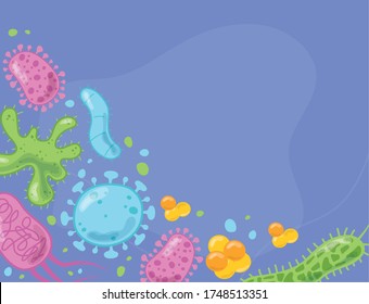 infectious virus coronavirus germs protists microbes pandemic pathogen vector illustration