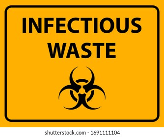 infectious waste sign, vector illustration 