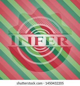 Infer  christmas emblem. Vector Illustration. Detailed.