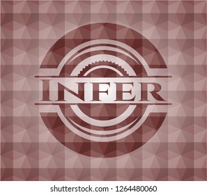 Infer  red seamless geometric pattern emblem. Seamless.