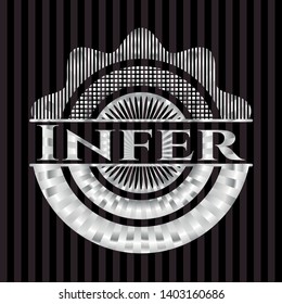 Infer  silvery shiny emblem. Vector Illustration. Mosaic.