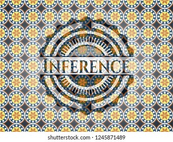 Inference arabesque style emblem. arabic decoration.