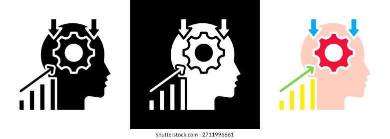 Conjunto de iconos de inferencia Ilustración vectorial de glifo