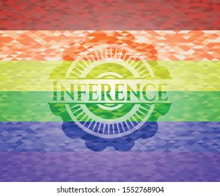 Inference lgbt colors emblem. Vector Illustration. Mosaic.