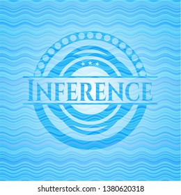 Inference light blue water wave emblem.