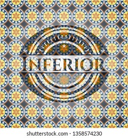 Inferior arabesque emblem background. arabic decoration.