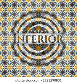 Inferior arabic emblem background. Arabesque decoration. 