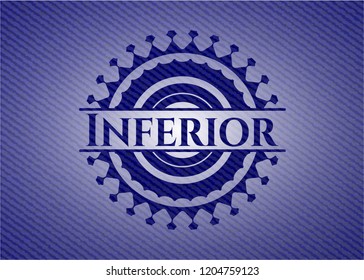 Inferior badge with denim texture