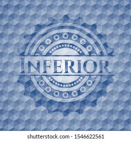 Inferior blue polygonal emblem. Vector Illustration. Detailed.