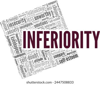 Inferiority Complex word cloud conceptual design isolated on white background.