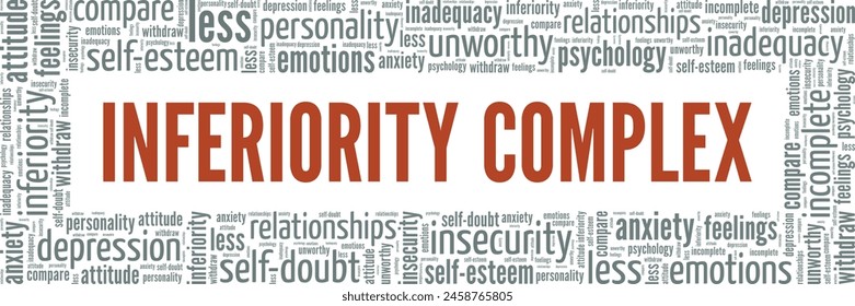 Inferiority Complex word cloud conceptual design isolated on white background.