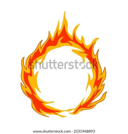 inferno circle fire cartoon. smoke ignition, spark wild, bon conflagration inferno circle fire sign. isolated symbol vector illustration