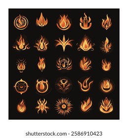 Inferno Fire Icons – Hot and Dynamic Graphic Elements