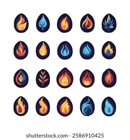 Inferno Fire Icons – Hot and Dynamic Graphic Elements