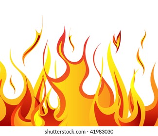 Cartoon Fire Burning Flames Set Illustration Stock Vector (Royalty Free ...