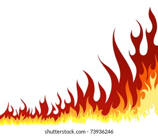 Vector Stylized Fire On Black Background Stock Vector (Royalty Free ...