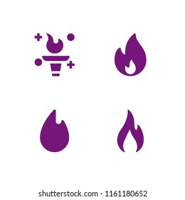 inferno icon. 4 inferno set with flame and fire vector icons for web and mobile app