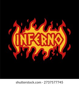 inferno text design for tshirt