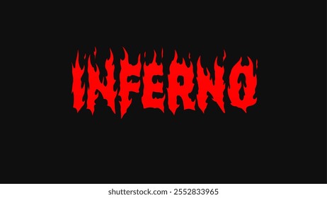 Inferno, projeto de vetor de tipografia em estilo fogo chama para t-shirt imprimir vestuário e muito mais 