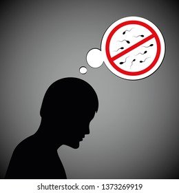 infertile man has no sperm vector illustration EPS10