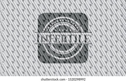 Infertile silver emblem. Scales pattern. Vector Illustration. Detailed.