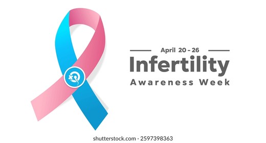 Infertility Awareness week. Ribbon, sperm and more. Great for cards, banners, posters, social media and more. White background.