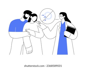 Infertility diagnosis abstract concept vector illustration. Gynecologist reassures patient diagnosed with infertility, reproductive medicine sector, ovary disorders abstract metaphor.