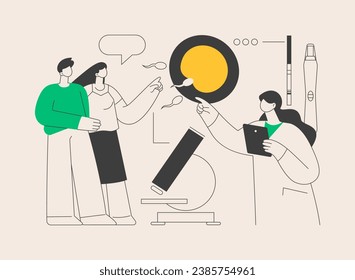 Infertility diagnosis abstract concept vector illustration. Female infertility causes, male reproductive dysfunction diagnosis, sterility medical examination, family planning abstract metaphor.