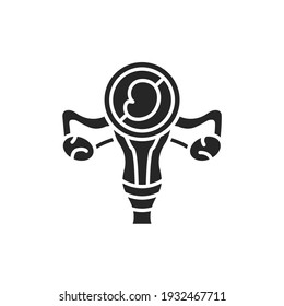 Infertility glyph black icon. Female reproductive system disease. Sign for web page, mobile app, button, logo. Vector isolated element. 