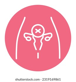 Infertility line color icon. Female reproductive system disease color line icon. Isolated vector element. Outline pictogram for web page, mobile app, promo