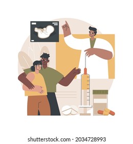Infertility treatment abstract concept vector illustration. Infertility testing and evaluation, family planning, fertility clinic, reproductive dysfunction treatment, therapy abstract metaphor.