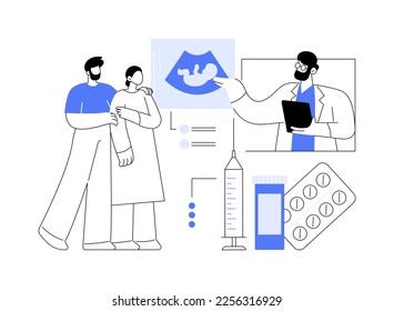 Infertility treatment abstract concept vector illustration. Infertility testing and evaluation, family planning, fertility clinic, reproductive dysfunction treatment, therapy abstract metaphor.