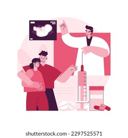 Infertility treatment abstract concept vector illustration. Infertility testing and evaluation, family planning, fertility clinic, reproductive dysfunction treatment, therapy abstract metaphor.