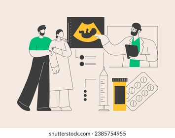 Infertility treatment abstract concept vector illustration. Infertility testing and evaluation, family planning, fertility clinic, reproductive dysfunction treatment, therapy abstract metaphor.
