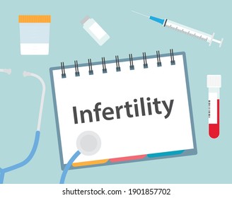 infertility written in notebook - vector illustration