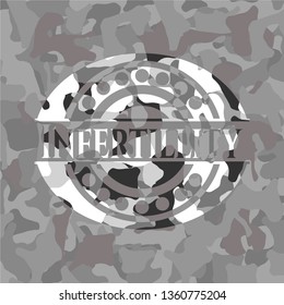 Infertillity on grey camouflaged texture