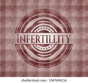 Infertillity red seamless geometric pattern emblem. Seamless.