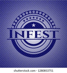 Infest badge with jean texture