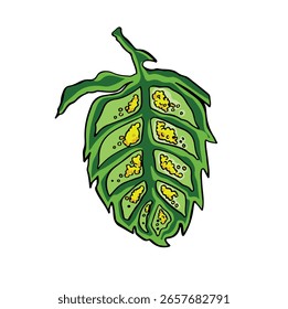 ilustração de vetor de símbolo isolado de pulgão vegetal infestado