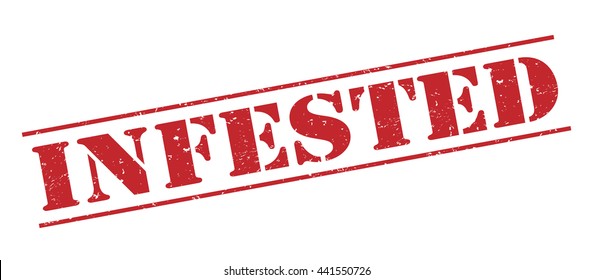infested vector stamp on white background