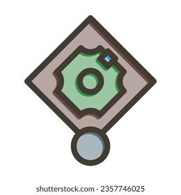 Icono De Colores Llenos De La Línea Espesa Del Vector Infielder Para Uso Personal Y Comercial.
